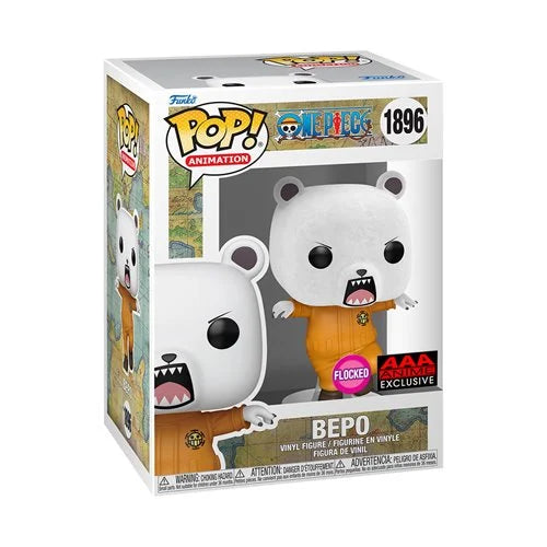 Funko POP! One Piece Bepo Bear Flocked Vinyl Figure #1896 - AAA Anime Exclusive