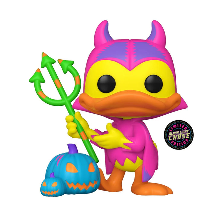Funko POP! Disney Mickey and Friends #1446 Devil Donald with Pumpkin (Black Light CHASE) Vinyl Figure