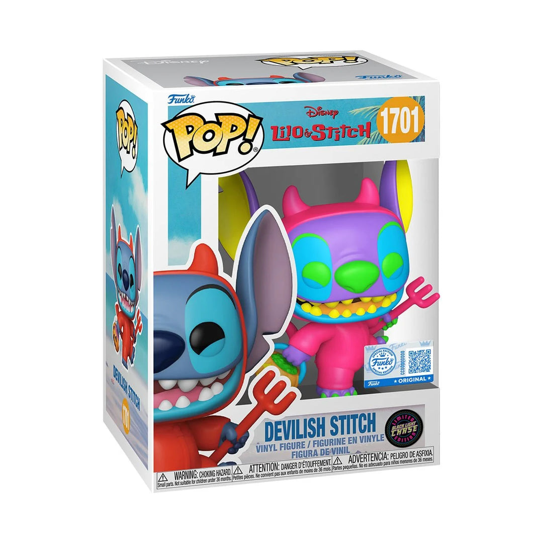 Lilo &amp; Stitch Devilish Stitch Funko Pop! Vinyl Figure #1701 - Black Light CHASE